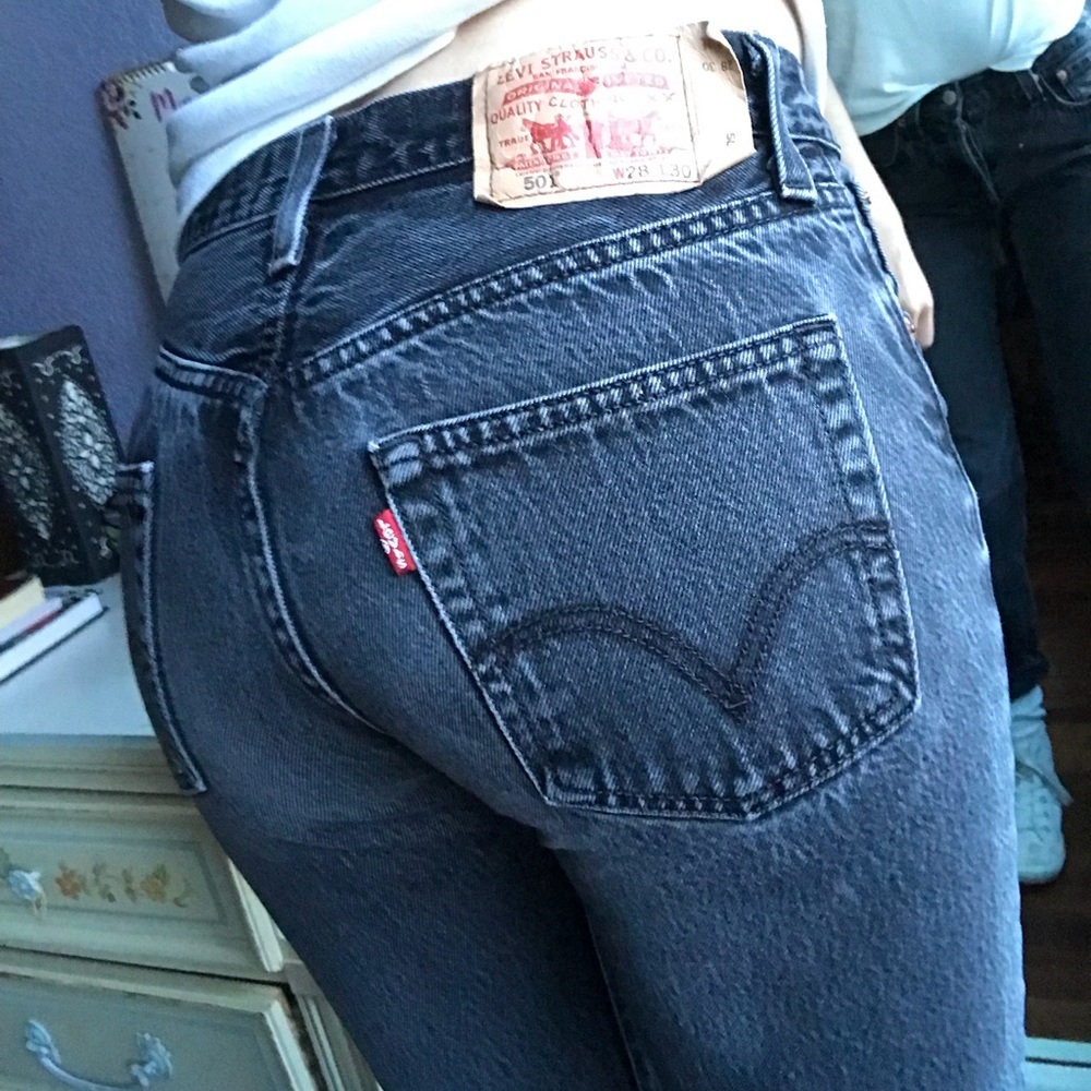 Faded Black Levi’s 501’s Straight Leg Jean